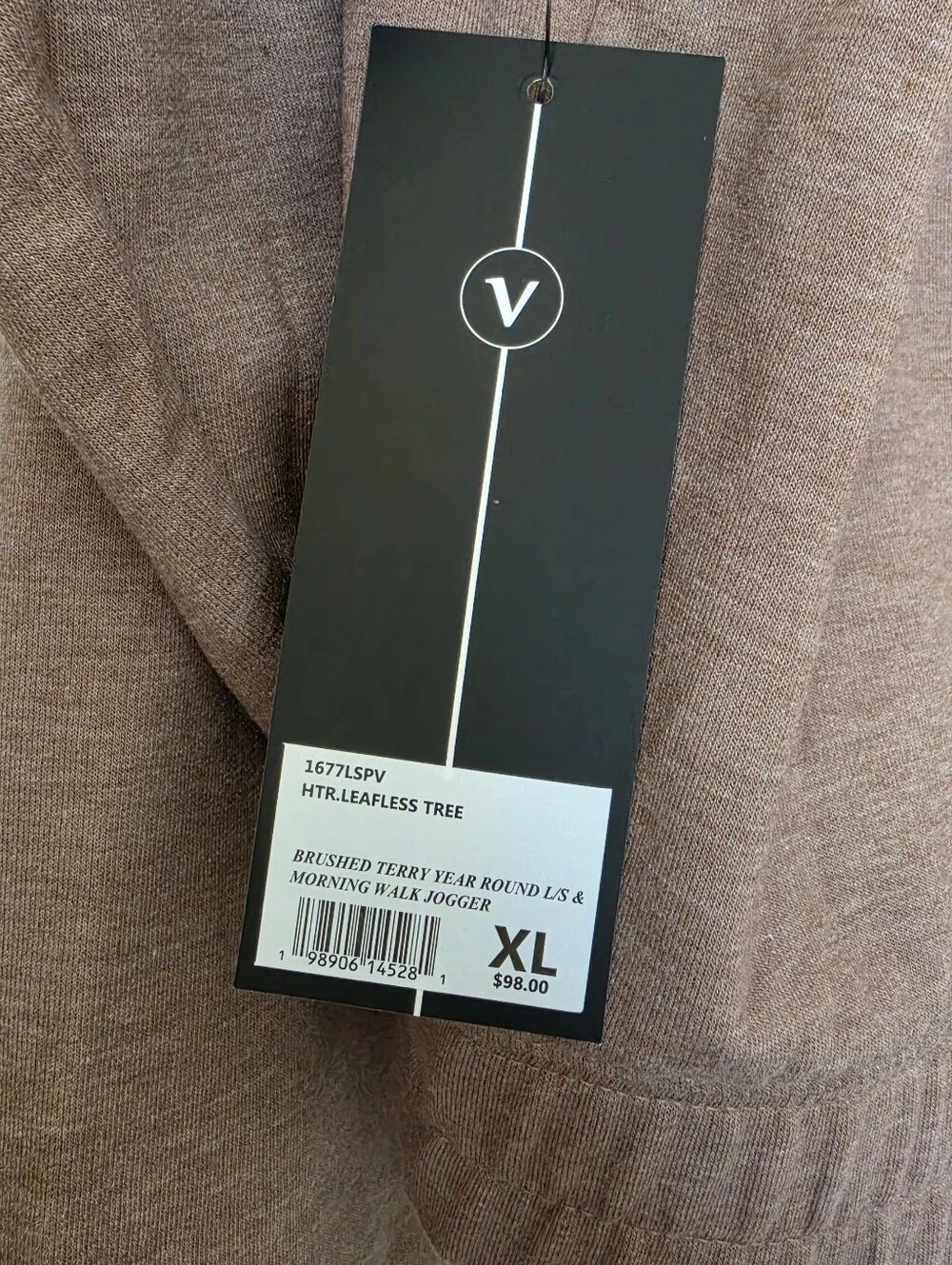 Velocity Brushed Terry Hoodie Women’s XL NWT Taupe Lounge Pullover NWT - Picture 4 of 10